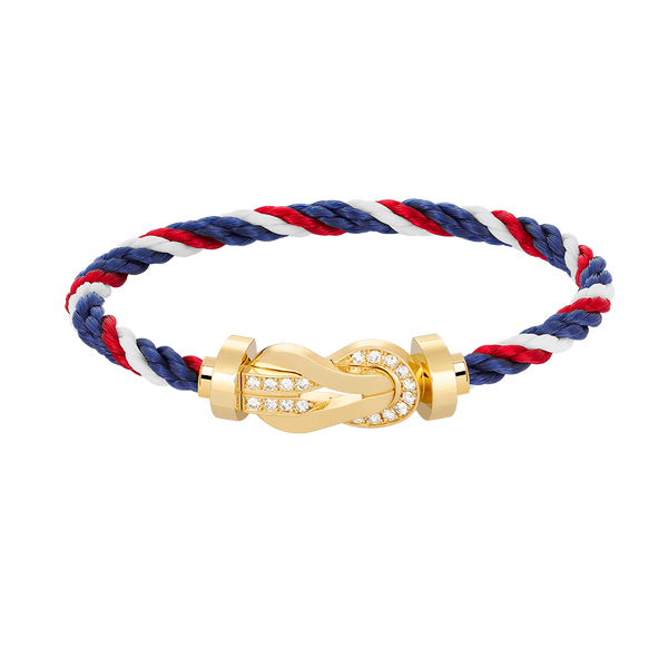 ˇMagic JewelryˇCHANCE LARGE 8 FIGURE BUCKLE HALF DIAMOND BRACELET GOLD