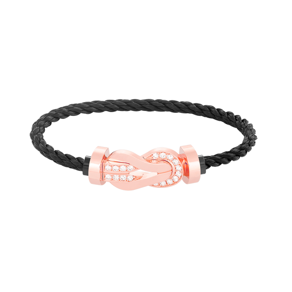 ˇMagic JewelryˇCHANCE LARGE 8 FIGURE BUCKLE HALF DIAMOND BRACELET ROSE GOLD