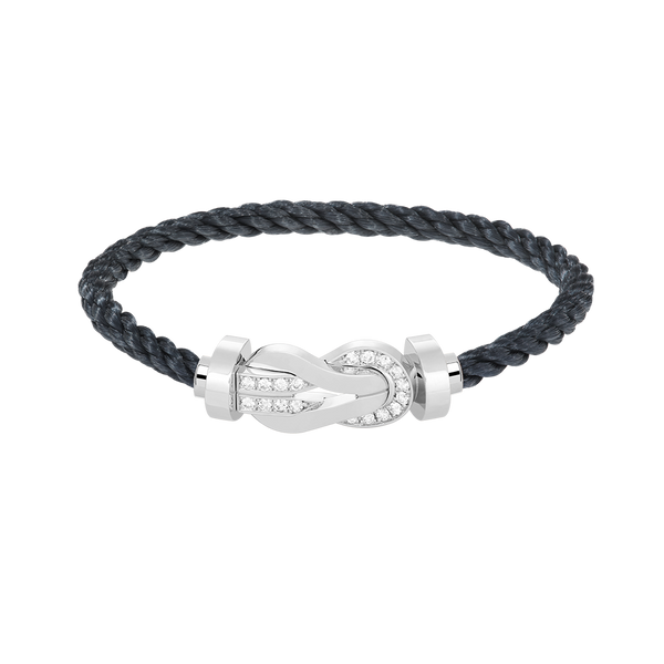 ˇMagic JewelryˇCHANCE LARGE 8 FIGURE BUCKLE HALF DIAMOND BRACELET SILVER