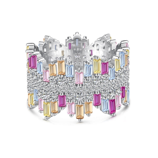 ˇMagic JewelryˇLuxurious Colorful Radiant Cut Daily Ring