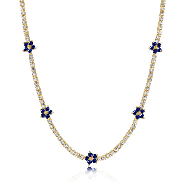 ˇMagic JewelryˇLuxurious Colorful Flower Tennis Necklace