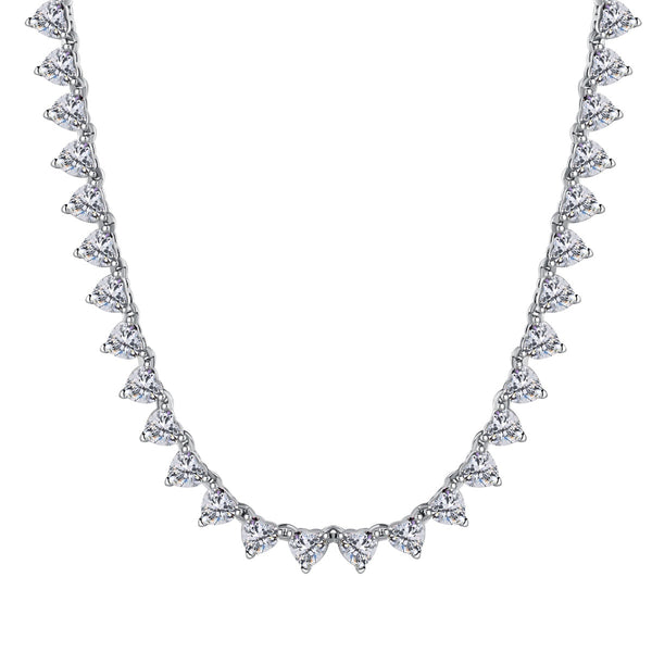 ˇMagic JewelryˇOrnate Heart Cut Tennis Necklace