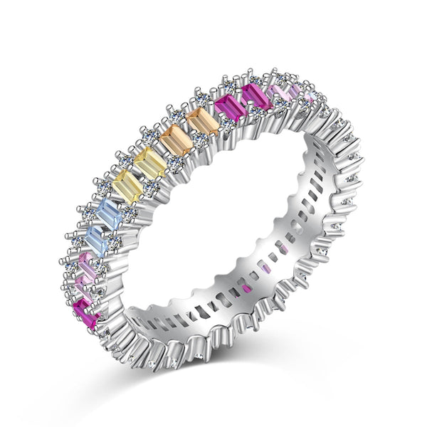 ˇMagic JewelryˇSplashy Ornate Emerald Cut Cocktail Ring