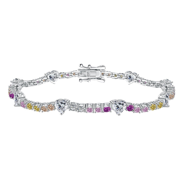 ˇMagic JewelryˇRomantic Heart Shape Round Cut Lover Bracelet