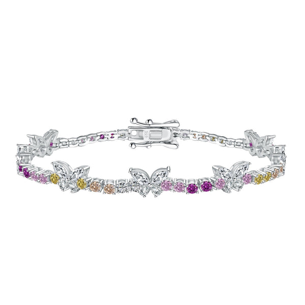 ˇMagic JewelryˇOrnate Colorful Butterfly Shape Round Cut Daily Bracelet