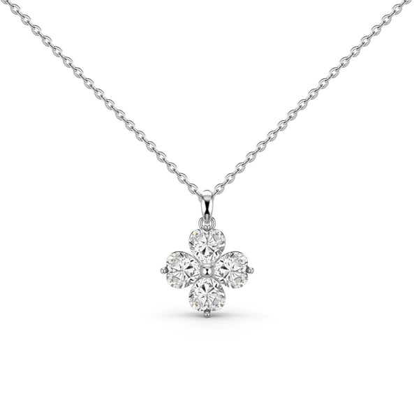 ˇMagic JewelryˇHeart-Shaped Four-Leaf Clover Bead Necklace
