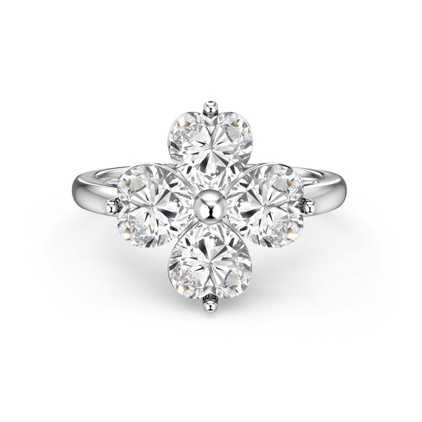 ˇMagic JewelryˇHeart-shaped Four-Leaf Clover Ball Ring