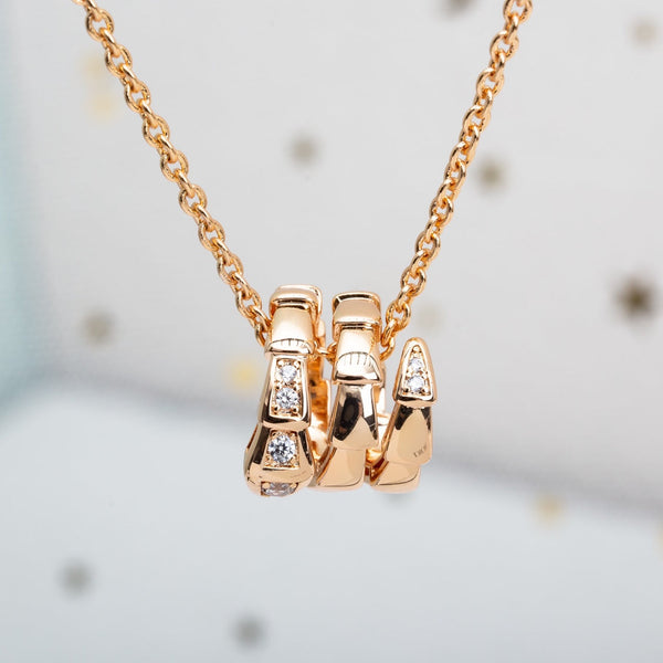 ˇMagic JewelryˇSERPENTI PINK GOLD NECKLACE DIAMOND