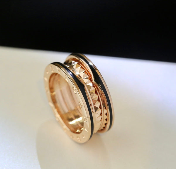 ˇMagic JewelryˇZERO 1 PINK GOLD BLACK CERAMIC RING