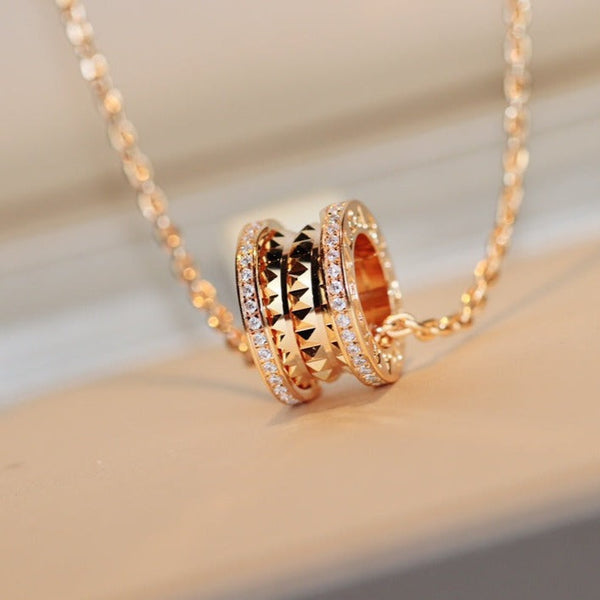 ˇMagic JewelryˇZERO 1 ROCK PEDANT PINK GOLD NECKLACE