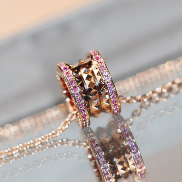 ˇMagic JewelryˇZERO 1 ROCK PINK GOLD PINK DIAMOND NECKLACE