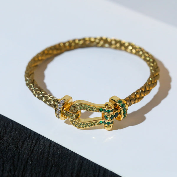 ˇMagic JewelryˇFORCE 10 GOLD GREEN DIAMOND PAVED