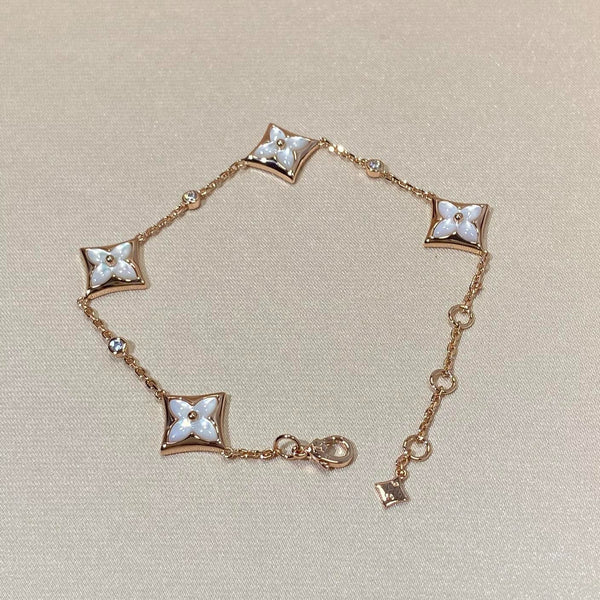 ˇMagic JewelryˇSTAR 4 MOTIF MOP DIAMOND PINK GOLD BRACELET