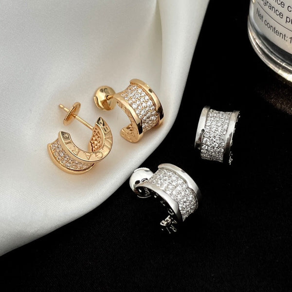 ˇMagic JewelryˇZERO 1 DIAMOND PAVED EARRINGS