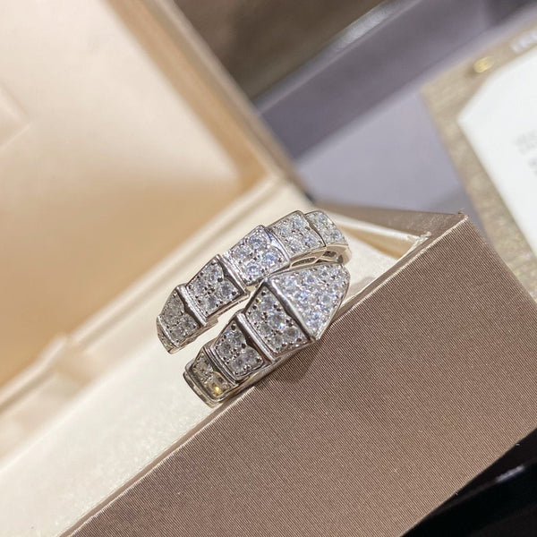 ˇMagic JewelryˇSERPENTI RING SILVER DIAMOND PAVED