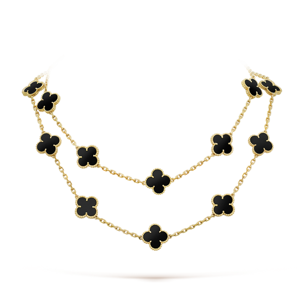 ˇMagic JewelryˇCLOVER 20 MOTIFS ONYX NECKLACE