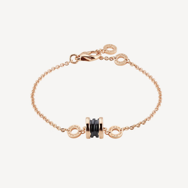 ˇMagic JewelryˇZERO 1 SOFT PINK GOLD AND BLACK CERAMIC BRACELET