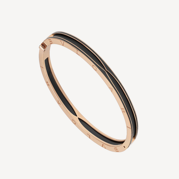 ˇMagic JewelryˇZERO 1 PINK GOLD WITH MATTE BLACK CERAMIC BRACELET