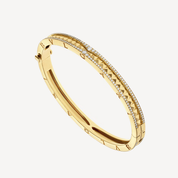 ˇMagic JewelryˇZERO 1 SPIRAL AND PAVED DIAMOND GOLD BRACELET