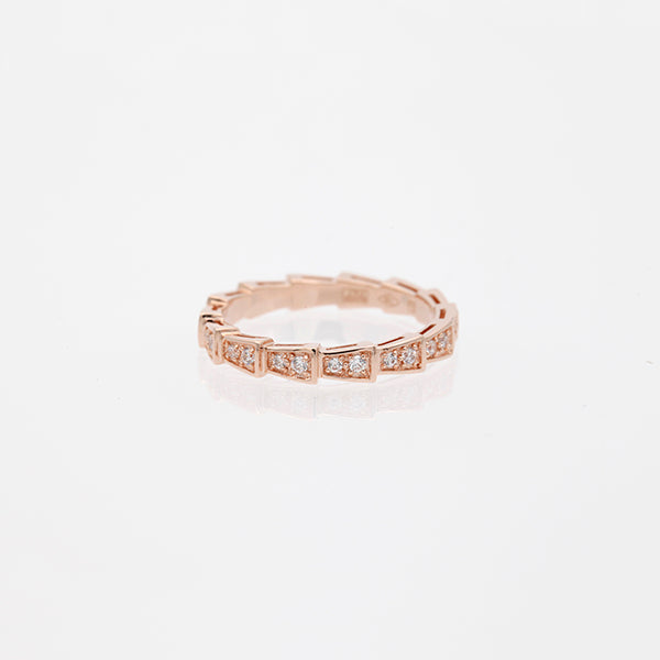 ˇMagic JewelryˇSERPENTI RING PINK GOLD DIAMOND PAVED 3MM