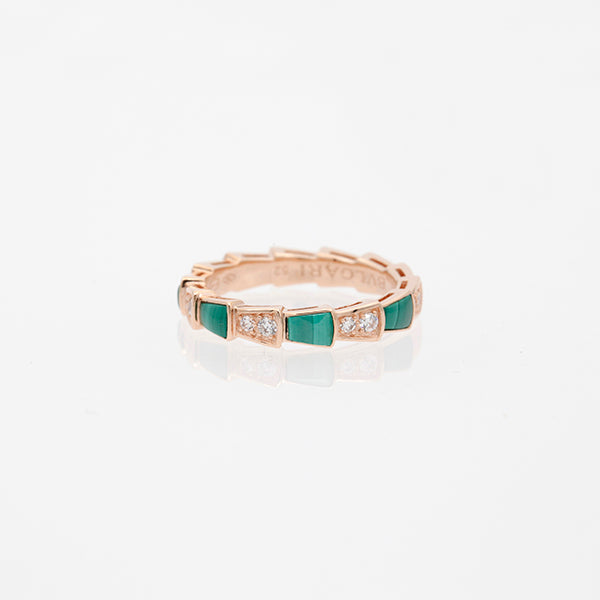 ˇMagic JewelryˇSERPENTI RING PINK GOLD MALACHITE DIAMOND 3MM
