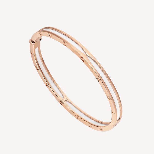 ˇMagic JewelryˇZERO 1 PINK GOLD WITH WHITE CERAMIC BRACELET