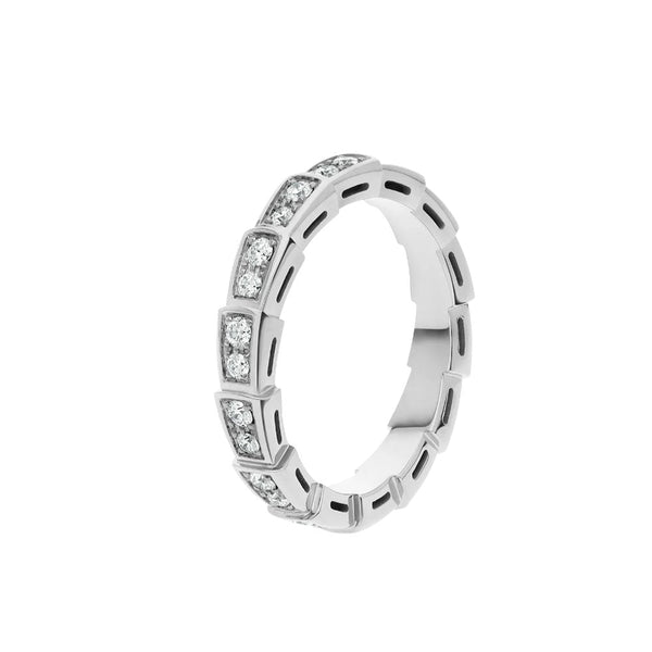 ˇMagic JewelryˇSERPENTI RING SILVER DIAMOND PAVED 3MM