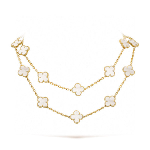 ˇMagic JewelryˇCLOVER 20 MOTIFS WHITE MOP NECKLACE