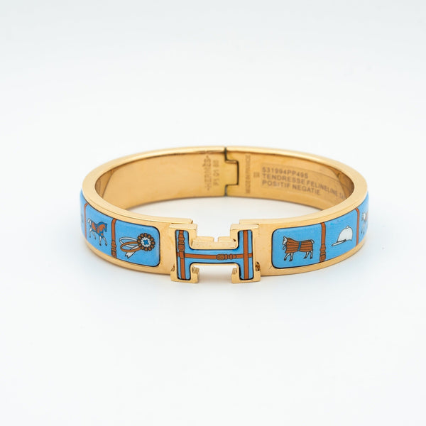 ˇMagic JewelryˇH PINK GOLD BRACELET BLUE CERAMIC