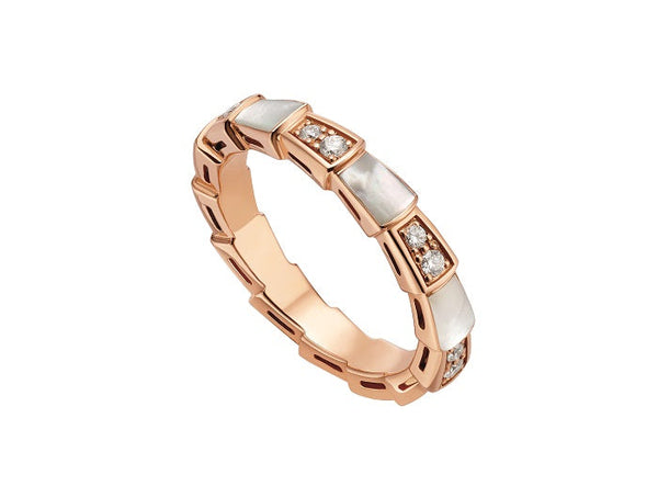 ˇMagic JewelryˇSERPENTI RING PINK GOLD DIAMOND MOP 3MM