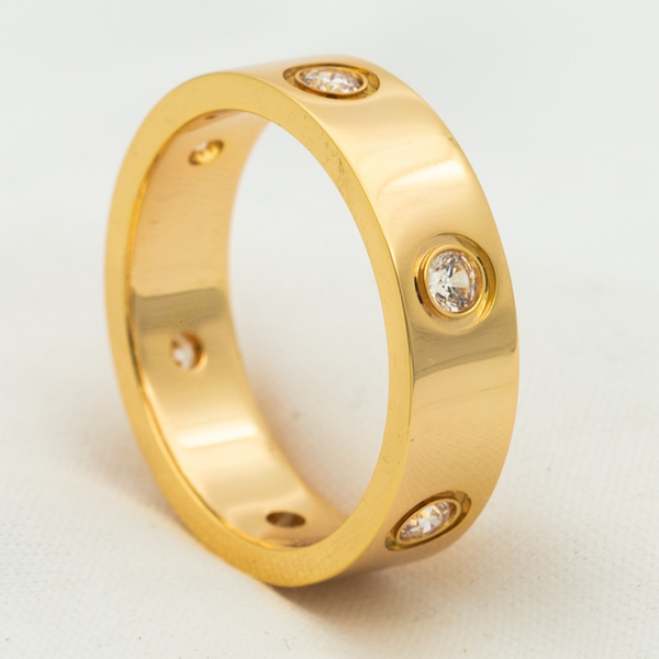ˇMagic JewelryˇLOVE RING 5.5MM 6 DIAMONDS PINK GOLD