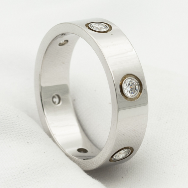 ˇMagic JewelryˇLOVE RING 5.5MM 6 DIAMONDS SILVER
