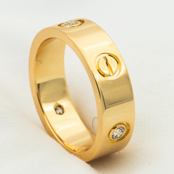 ˇMagic JewelryˇLOVE RING 5.5MM 3 DIAMONDS PINK GOLD