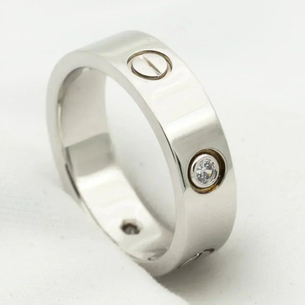 ˇMagic JewelryˇLOVE RING 5.5MM 3 DIAMONDS SILVER