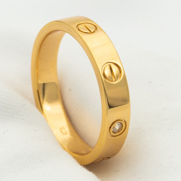 ˇMagic JewelryˇLOVE RING 4MM 1 DIAMOND PINK GOLD
