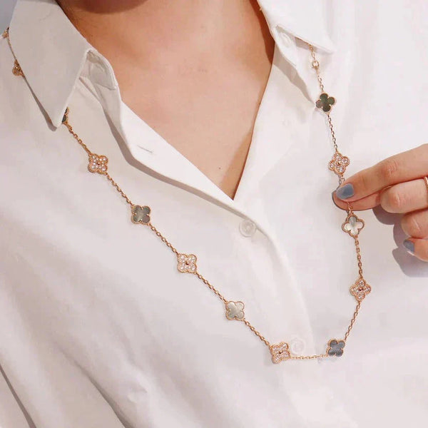 ˇMagic JewelryˇCLOVER 20 MOTIFS DARK MOP DIAMOND  NECKLACE