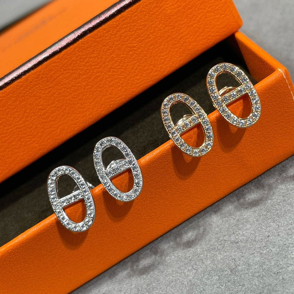 ˇMagic JewelryˇHM FULL DIAMOND PIG NOSE STUD EARRINGS