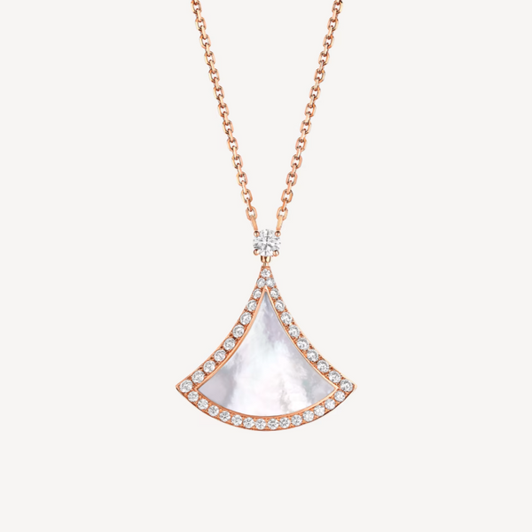 ˇMagic JewelryˇDREAM MOP DIAMOND PAVED PINK GOLD NECKLACE