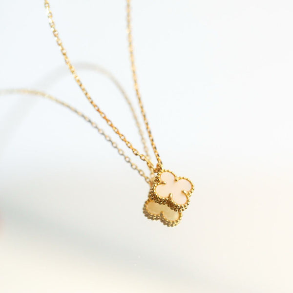 ˇMagic JewelryˇCLOVER MINI 9.5MM WHITE MOTHER-OF-PEARL NECKLACE