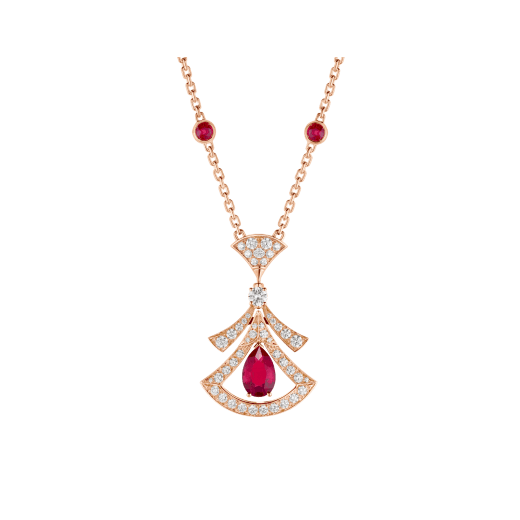 ˇMagic JewelryˇDREAM NECKLACE CARNELIAN DIAMOND PINK GOLD