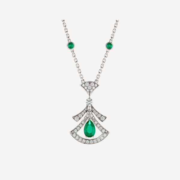 ˇMagic JewelryˇDREAM NECKLACE MALACHITE DIAMOND SILVER