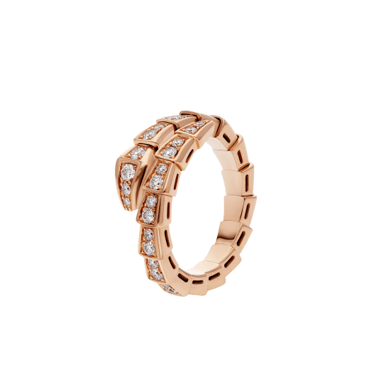 ˇMagic JewelryˇSERPENTI RING PINK GOLD DIAMOND PAVED 4MM