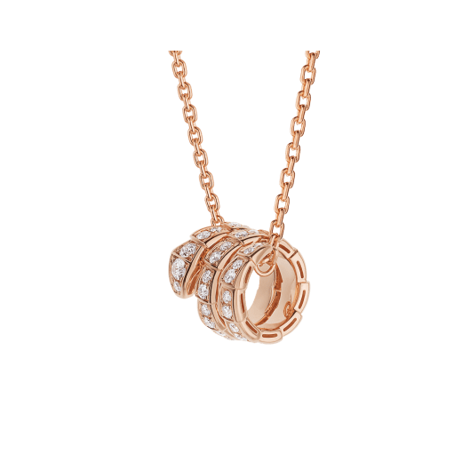 ˇMagic JewelryˇSERPENTI PINK GOLD NECKLACE DOUBLE RING DIAMOND