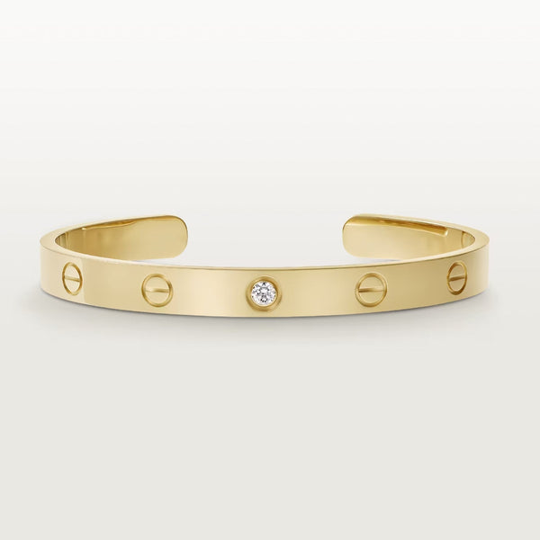 ˇMagic JewelryˇLOVE BRACELET 6.1MM 1 DIAMOND OPEN CUFF