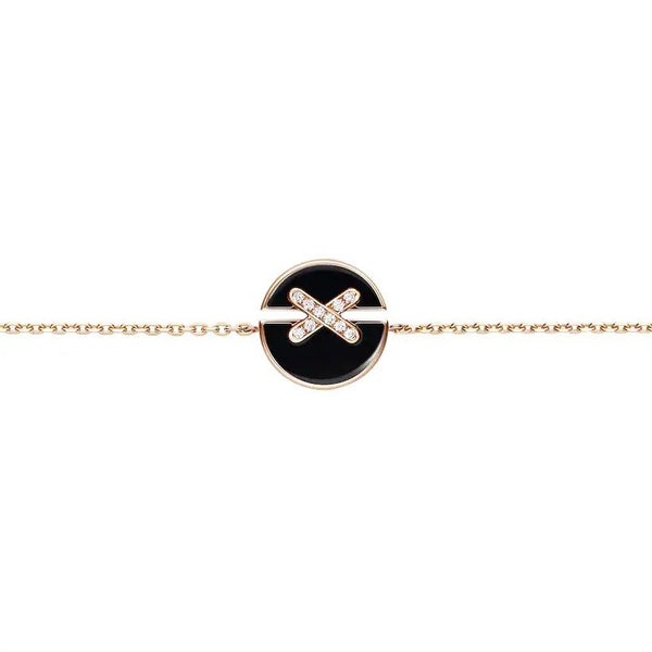 ˇMagic JewelryˇJEUX DE BRACELET ONYX PINK GOLD DIAMOND