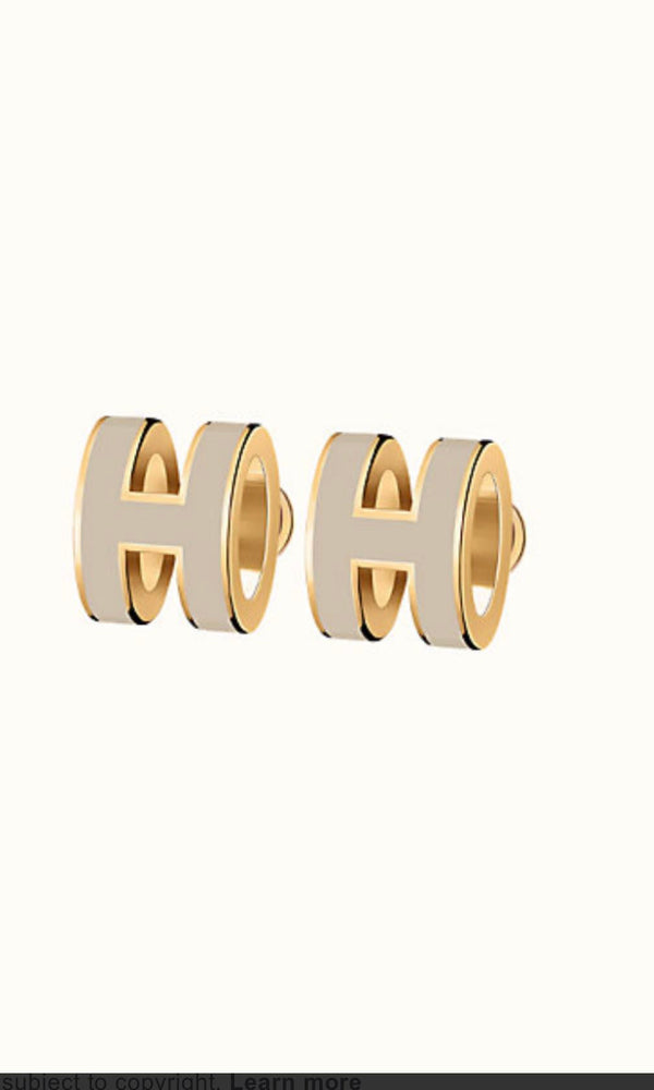 ˇMagic JewelryˇMINI POP H GOLD EARRINGS GREY