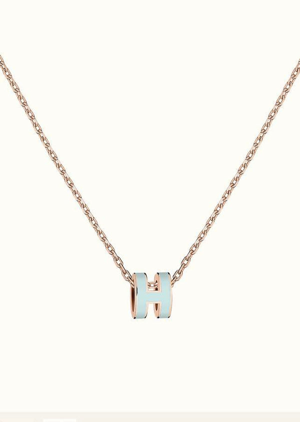 ˇMagic JewelryˇPOP H LIGHT BLUE NECKLACE