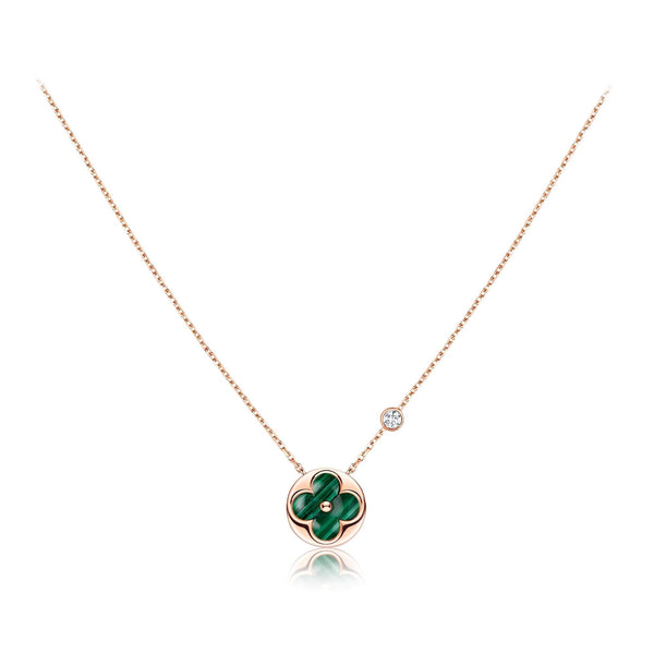 ˇMagic JewelryˇSUN PEDANT PINK GOLD 1 DIAMOND NECKLACE