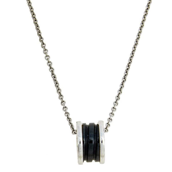 ˇMagic JewelryˇZERO 1 BLACK CERAMIC SILVER NECKLACE