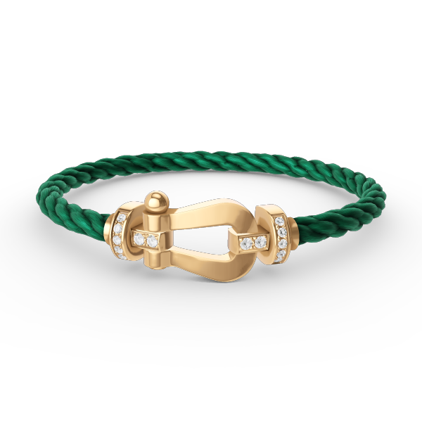 ˇMagic JewelryˇFORCE LARGE HORSESHOE HALF DIAMOND BRACELET GOLD
